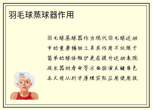 羽毛球蒸球器作用